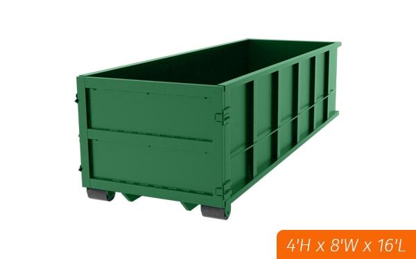 fifteen-yard dumpsters are commonly used for construction waste disposal